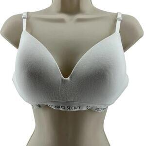 Victoria Secret The T-Shirt Lightly-Lined Wireless Bra White 36B